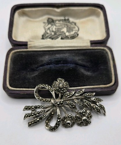 Vintage brooch marcasite and - vintage,