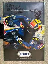 Signed 1999 Steve Hislop/James Haydon motorcycle racer poster (Shoei)