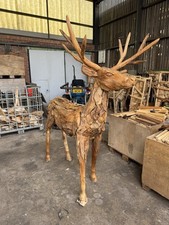 Teak deer sculpture life - deer,