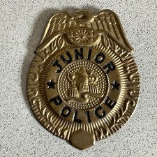 Police Tin / Brass Pin Badge Made in Japan toy 1950's 60's Junior Police ￼