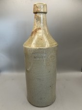 LARGE EARLY VICTORIAN SLIPGLAZE STONEWARE PORTER BOTTLE R DAWBER LINCOLN