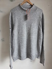 Superdry 90s Roll Neck Jumper Size 2XL Grey Marl Long Sleeve New with Tags