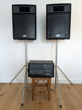 Peavey XR 684F 400 Watt PA Mixer, Speakers, Stands and Cables