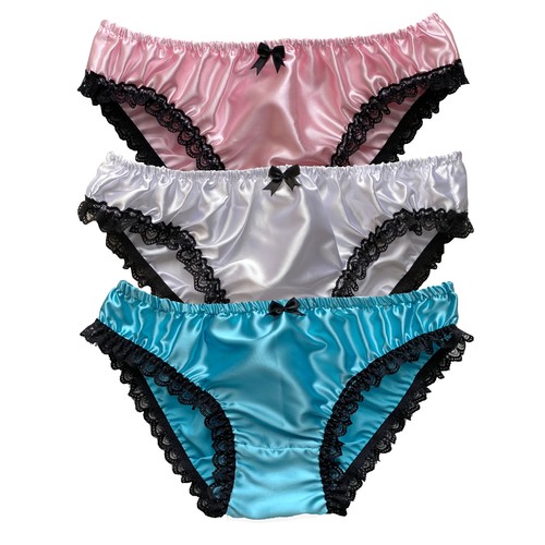 Satin silky frilly lace sissy - silky,
