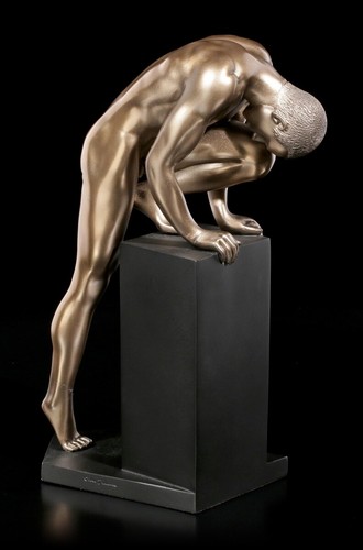 Male nude figure rising - -,