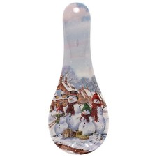 LEONARDO CHRISTMAS SNOWMAN FAMILY MELAMINE TEA BAG SPOON REST HOLDER