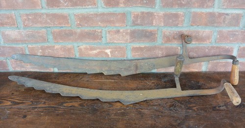 Antique pair wooden handle - of,