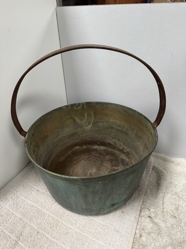 Antique copper cauldron - copper,