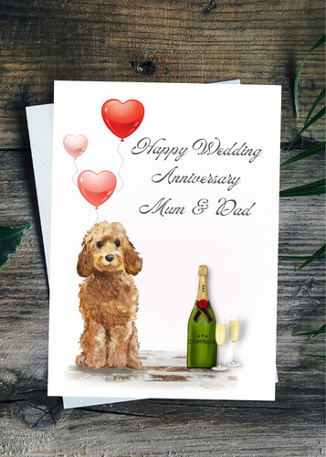 Dog wedding anniversary card - dog,