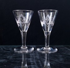 Pair Rare Antique Masonic Port