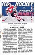 Ice Hockey Programme 5th November 1953 - Wembley Lions v Brighton Tigers