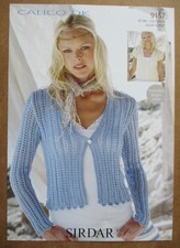 Sirdar Calico DK Knitting Pattern 9157: Lady's Lacy Cardigans: 32-54"