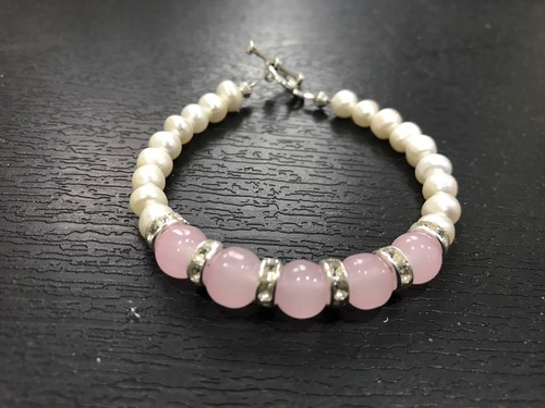 Rose quartz pearl natural - rose,