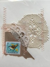 Fabric Decorated Postage stamp