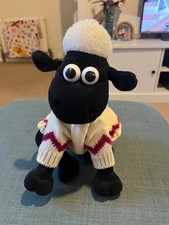 Shaun The Sheep Vintage Soft Toy Plush In Jumper Sweater By Born To Play 10"