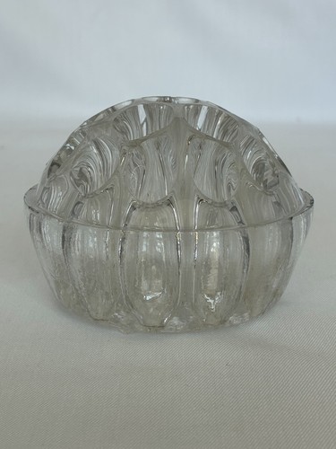 Vintage glass flower frog art - glass, frog,