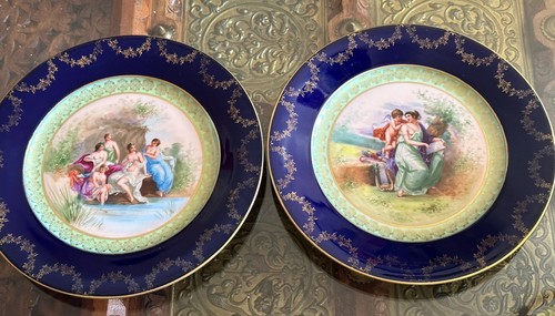 Antique pair vienna porcelain - antique,