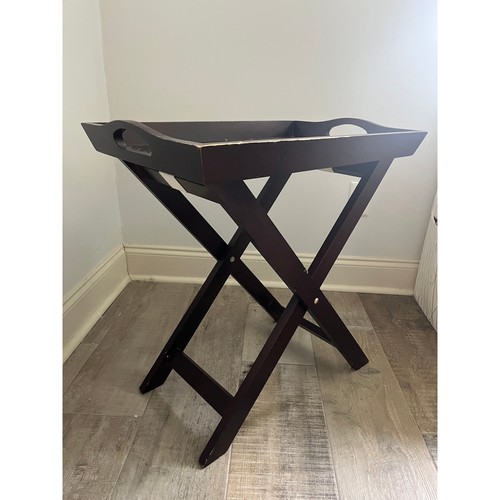 Dark wood folding butler - dark,
