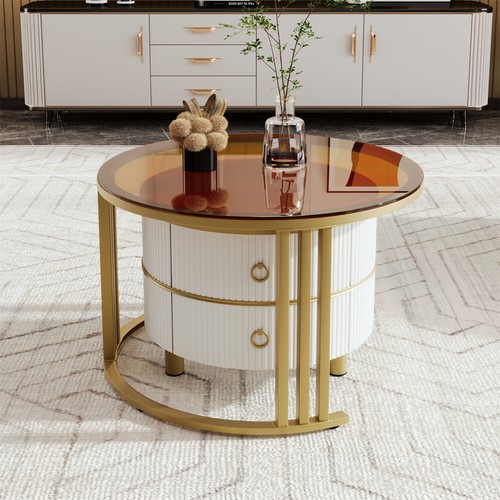 Round glass coffee table for - glass,