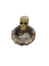 Vintage Skull And Bone Ceramic Ashtray From 2004 Adams Apple