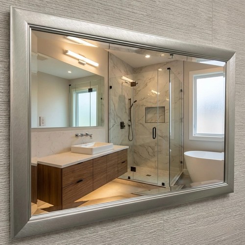 Mirror large silver framed - mirror,