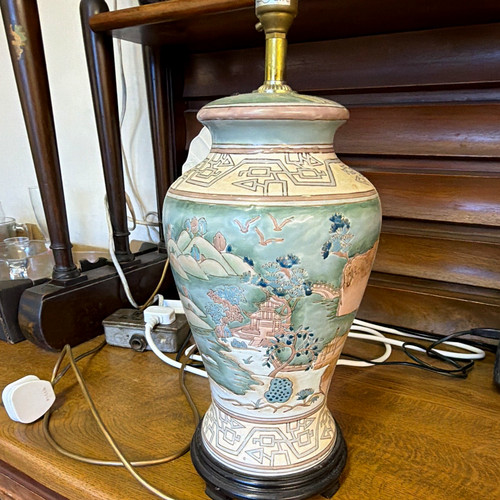 Oriental scenic ceramic - ceramic, table