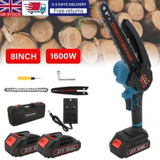 6"/8" Mini Cordless Chainsaw Electric Handheld Chain Saw w/ Battery & Charger UK