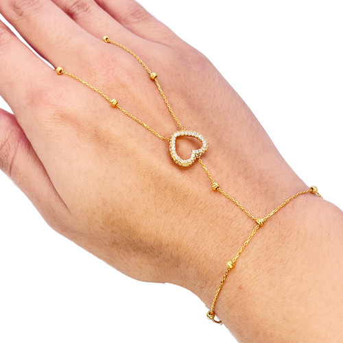22ct gold hand chain - hand, diamond