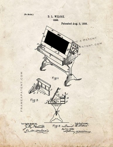 School desk patent - patent, print