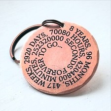 8 YEARS MONTHS WEEKS Bronze 8th Wedding Anniversary Gift Husband Wife Keychain