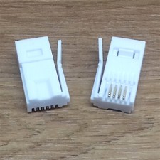 PACK OF 2 QUALITY WHITE 4PIN BT431A TELEPHONE CABLE CRIMP CONNECTOR PLUGS 431A