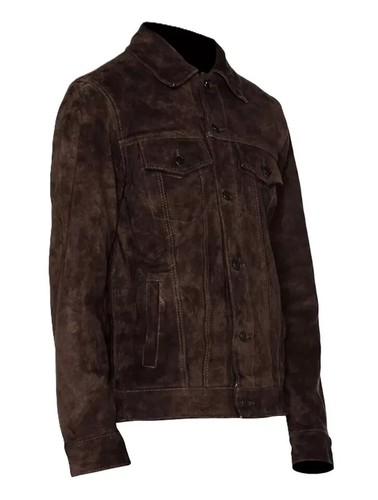 Men real suede leather - real, dark