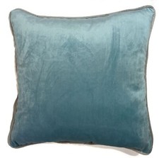 Piped velvet filled cushion - piped,