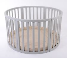 ROUND Playpen APOLLO Quattro with BEIGE Playmat STRIPS Brand NEW LARGE SALE