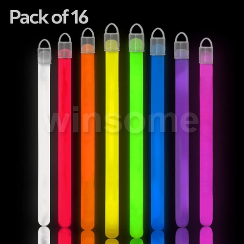 16pcs glow sticks bracelet - 16pcs, 8"