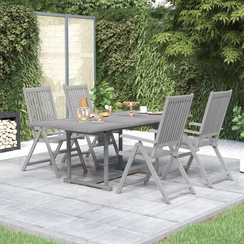 Garden dining set grey solid - dining,