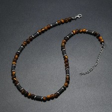 Black Beaded Necklace Natural