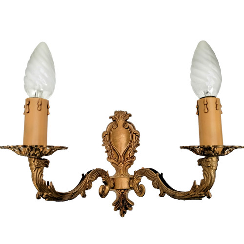 French brass twin branch wall - twin,