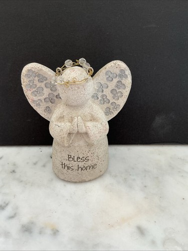 Vtg angel figurine with beaded - vtg,