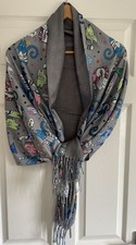 Cashmere Scarf Cat/Fish Print