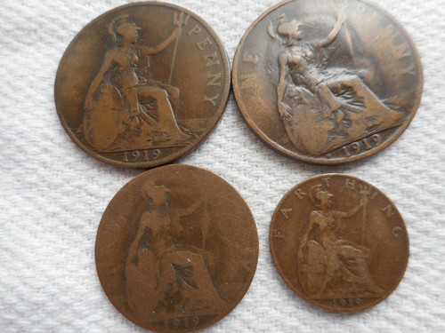 Job lot 1919h penny - 1919h, 1919