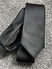 Mens Primark Black Patterned Smart Formal Event Tie 2.6" Wide 56" Long