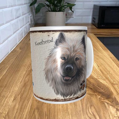 Keeshond 11oz coffee mug - keeshond,