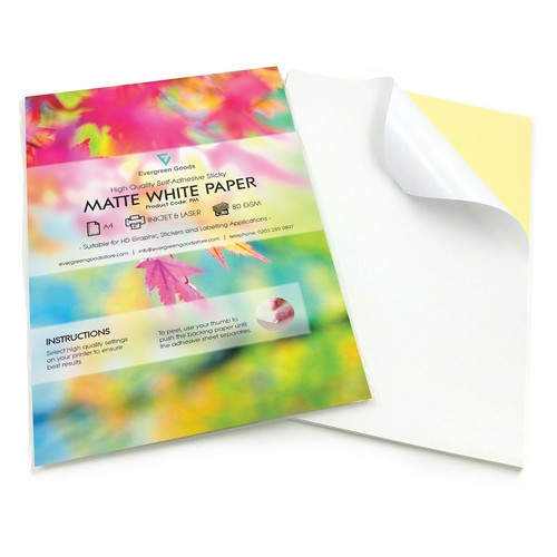 White matt self adhesive - self,