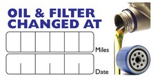 60 x Oil & Oil Filter Change Reminder Service Stickers Labels 64mm x 34mm
