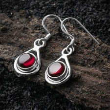 925 Sterling Silver Round Red