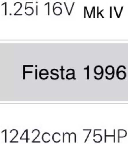 1996 fiesta 25i - 1.25i, 1242
