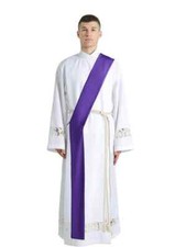 IvyRobes Unisex Church Deacon Clergy Stole 279cm Solid Colour Plain Purple