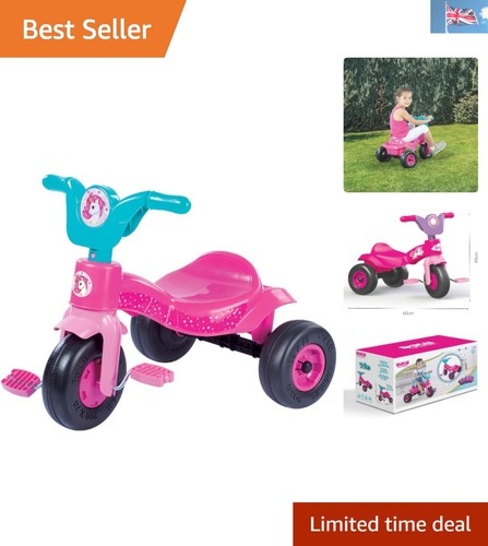 Unicorn kids pink pedal trike - pedal,