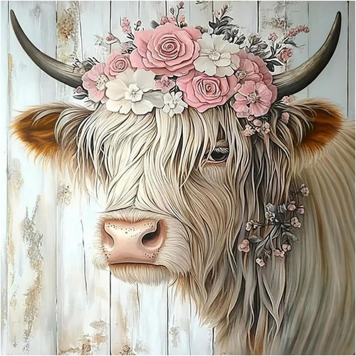 Highland cow diy diamond - cow,